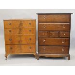 A mahogany chest of drawers and a stag chest of drawers. The former 76 cm wide.