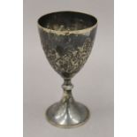 A silver goblet. 14.5 cm high. 4.7 troy ounces.