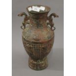 A Chinese archaic style bronze vase. 31 cm high.