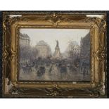 IMPRESSIONIST SCHOOL (French), Place De La Republique, Paris, oil on board, indistinctly signed,