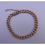 An Edwardian 9 ct rose gold bracelet. 19 cm long. 13.4 grammes.