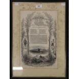A 19th century Royal Agricultural Society of England print, framed and glazed. 23.5 x 36 cm.