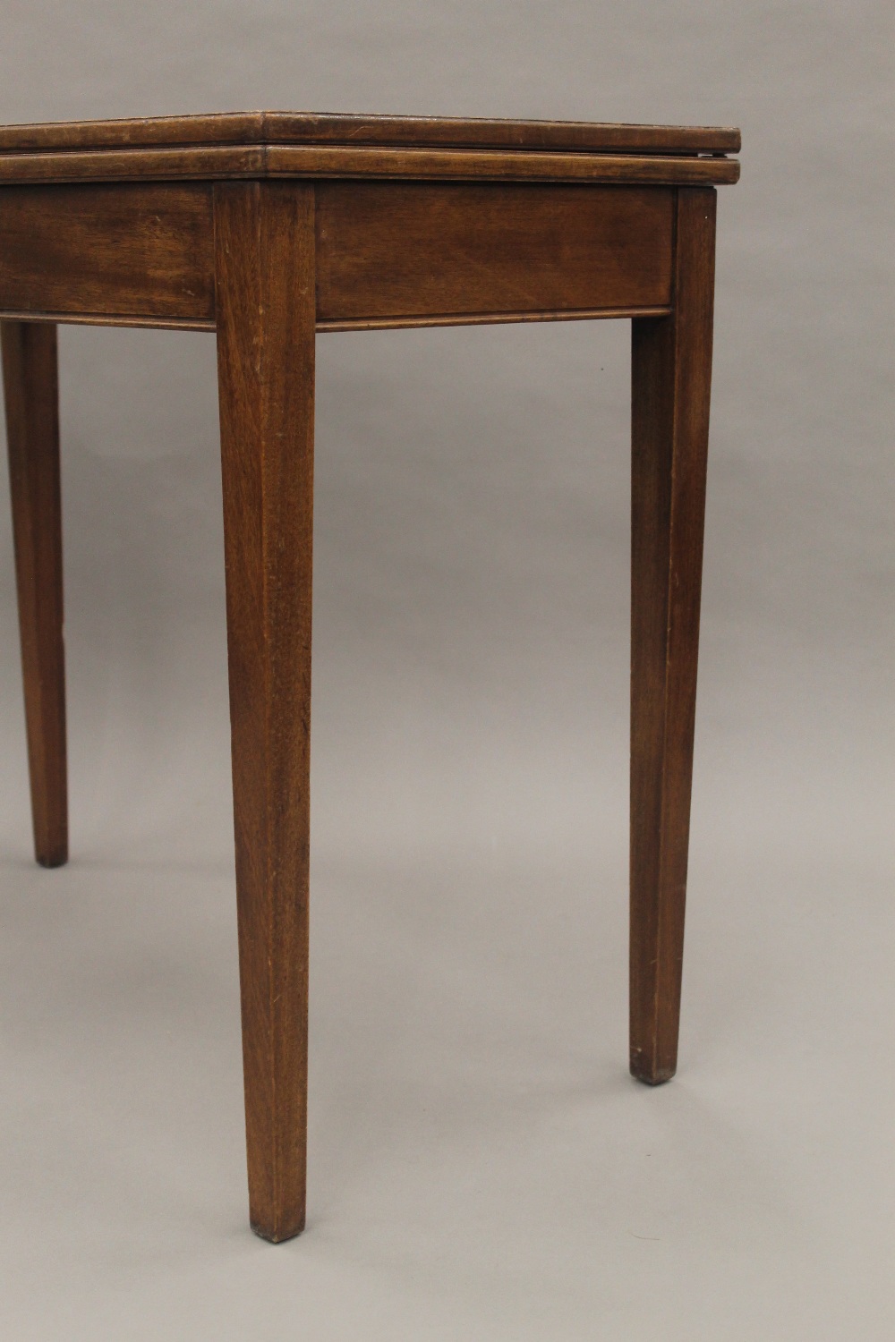 A 19th century mahogany fold over tea table. 91 cm wide. - Image 3 of 10