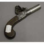A flintlock pocket pistol. 14.5 cm long.
