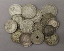 A collection of silver coins