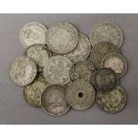 A collection of silver coins