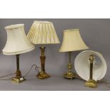 Four various table lamps. The largest 55 cm high overall.