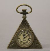 A Masonic pocket watch. 6.5 cm high.