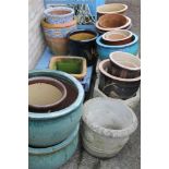 A large quantity of garden pots