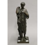 A 19th century patinated model of Diana. 39.5 cm high.