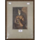 PRE-RAPHAELITE SCHOOL, manner of WILLIAM HOLMAN-HUNT, Girl with a Candle, watercolour,