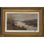 A Victorian oil on board, River Scene, signed S CROUKE, framed. 44.5 x 24 cm.