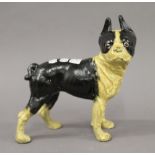 An iron model of a pug dog. 24 cm high.