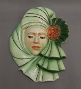 An Art Deco Crown Devon pottery wall plaque, entitled ''Dorothy Ann''. 32 cm high.