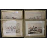 After HENRY ALKEN, four Hunting prints, framed and glazed. 23.5 x 17.5 cm.
