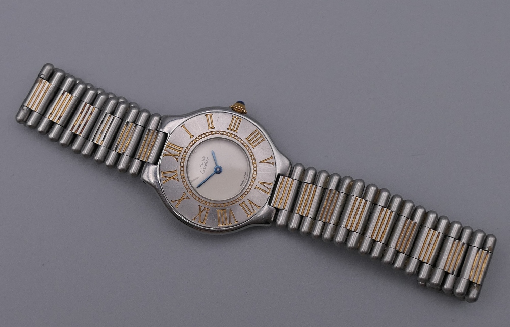 A Must De Cartier wristwatch. 3.75 cm wide. - Image 6 of 8