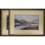 A pair of Victorian watercolours, Riverscenes, signed J W STEDMAN, each framed and glazed. 39.