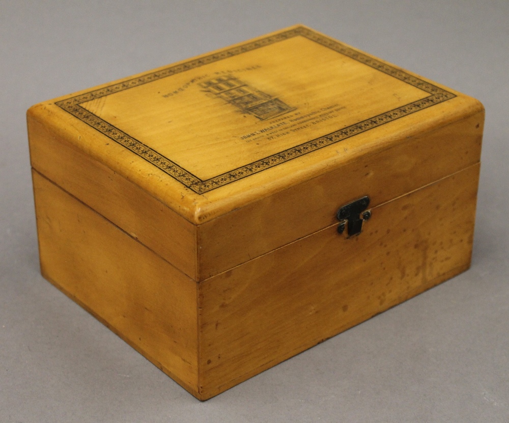 A Victorian homeopathic medicines box. 18.5 cm wide. - Image 3 of 4