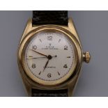 A 14 ct gold cased Rolex Oyster Perpetual Chronometre Bubbleback gentleman's wristwatch. 3.