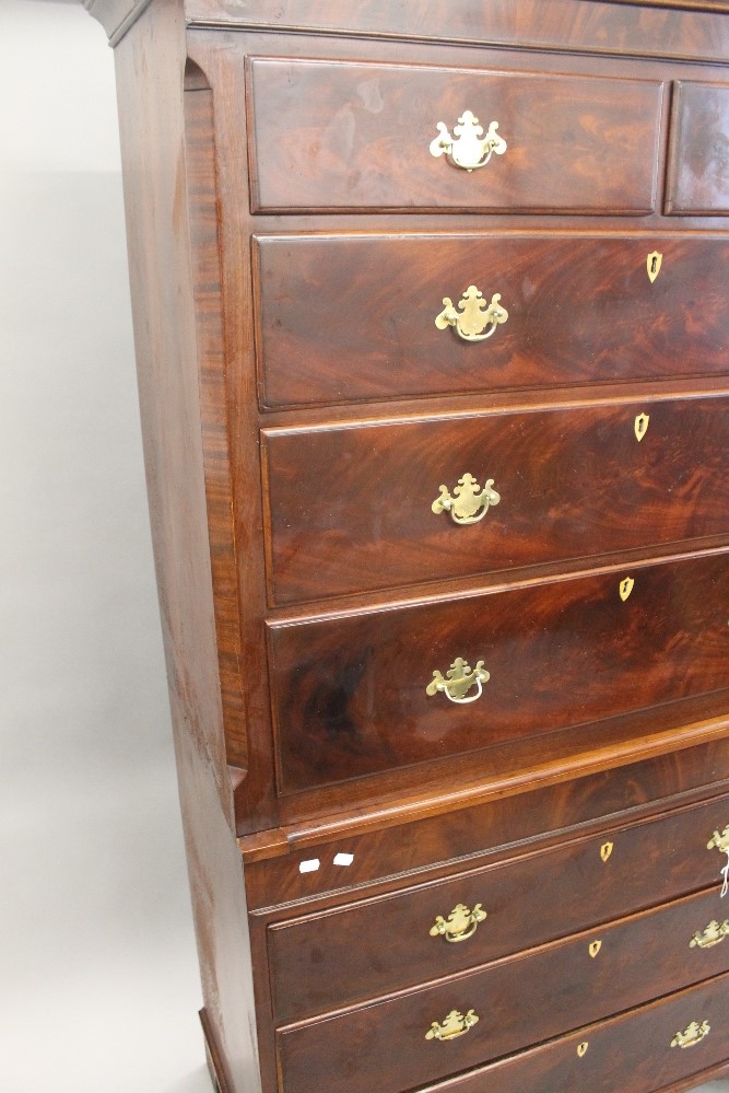 WITHDRAWN A 19th century mahogany chest on chest. 191 cm high x 115.5 cm wide. - Image 3 of 5