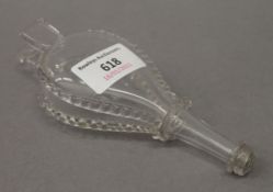 A 19th century set of miniature glass bellows, possibly Nailsea. 15 cm long.