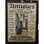 A Roslyn House Galleries advertising poster, framed and glazed. 54.5 x 76.5 cm.