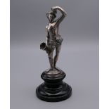 A silver model of a Bacchic. 13 cm high. 184.2 grammes total weight.