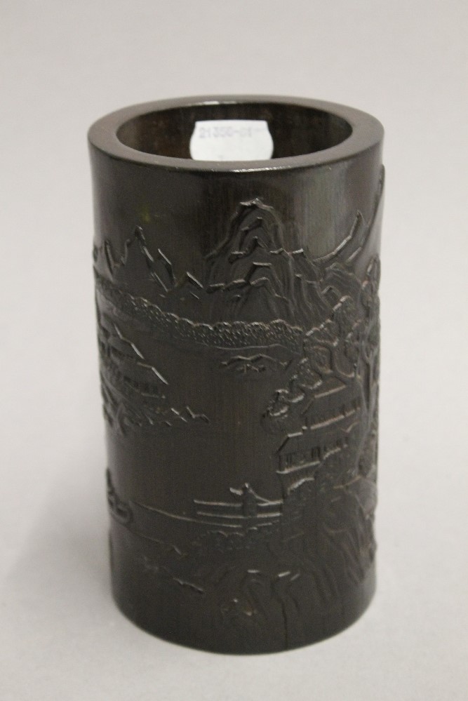 A late 18th/early 19th century Chinese bamboo brush pot,