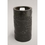 A late 18th/early 19th century Chinese bamboo brush pot,