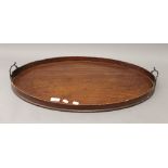 A 19th century mahogany tray. 69 cm wide.