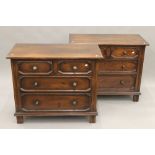 Two modern 18th century style oak chest of drawers. Each 99 cm wide.