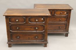 Two modern 18th century style oak chest of drawers. Each 99 cm wide.