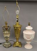 A quantity of various table lamps