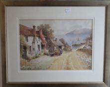 H ENGLISH, two watercolours, Fishing Villages, each framed and glazed. 34 x 25 cm.