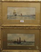 WALTER CANNON, Coastal Shipping scenes, two 19th century watercolours, signed W Cannon,