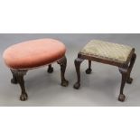 Two early 20th century stools. The largest 66 cm wide.