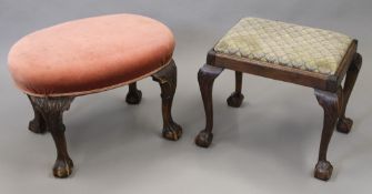 Two early 20th century stools. The largest 66 cm wide.