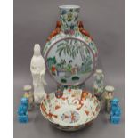 A quantity of Oriental ceramics. The largest 45 cm high.