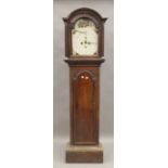 An early 19th century oak long case clock. 183.5 cm high.