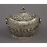 A silver tea caddy. 11 cm wide. 4 troy ounces.