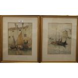 GEORGE M HAUSHALTER (1862-1943) American, Venice Scenes, two watercolours,