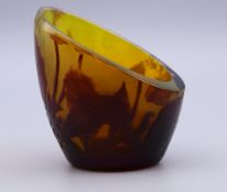 A small Galle style glass vase. 7 cm high.