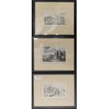 Three 19th century ethnographical prints, each framed and glazed. Each approximately 17 x 12 cm.