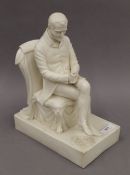 A Samuel Alcock & Co Parian model of The Duke of Wellington. 27 cm high.