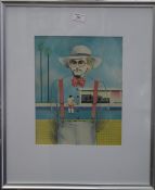 DAVID HOCKNEY, Self Portrait, print, framed and glazed. 26.5 x 32.5 cm.