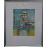 DAVID HOCKNEY, Self Portrait, print, framed and glazed. 26.5 x 32.5 cm.