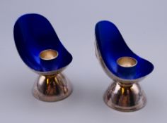 A pair of small contemporary Danish candlesticks. 5 cm high.