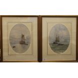 GEORGE STANFIELD WALTERS (1838-1924) British, Coastal Scenes, two watercolours, signed G S Walters,