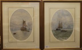 GEORGE STANFIELD WALTERS (1838-1924) British, Coastal Scenes, two watercolours, signed G S Walters,