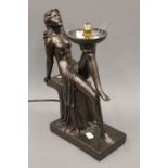 An Art Deco style figural lamp.